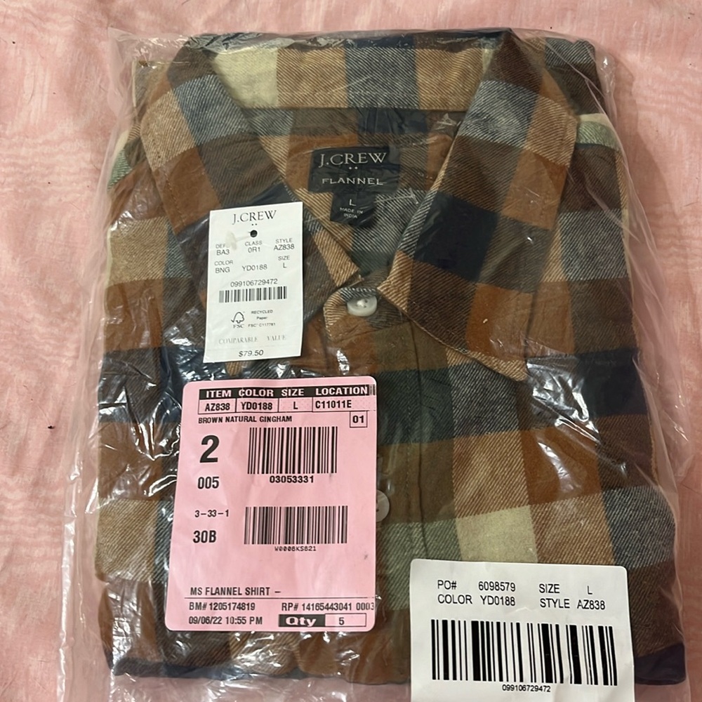 Men’s J Crew Large Flannel Shirt